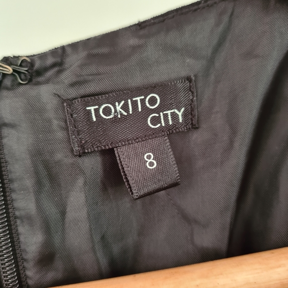 Tokito City Size 8 Elegant Black Short Dress - Picture 8 of 9